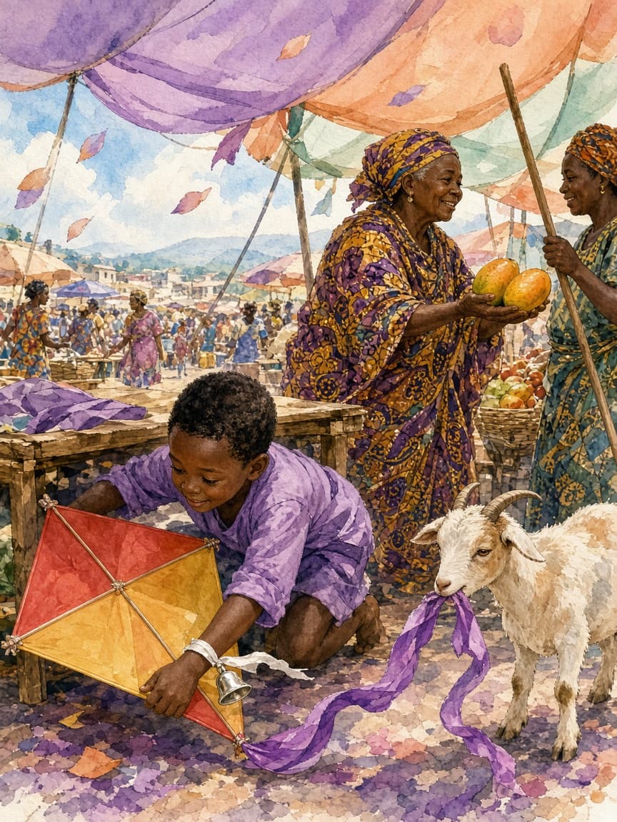 Illustration for scene 4: Market Snag