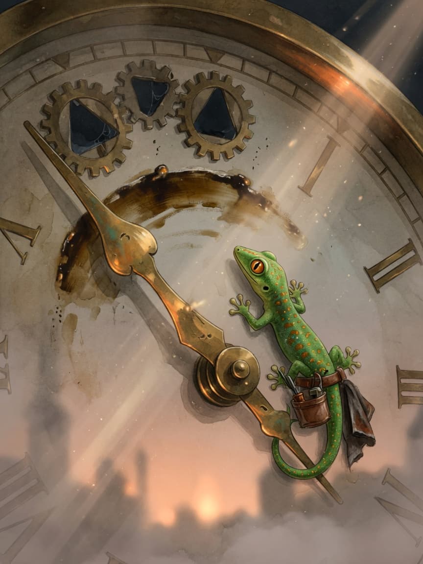 Cover illustration for The Clock That Wouldn't Tick