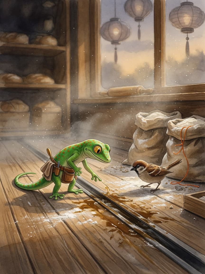 Illustration for scene 2: Bakery Grease