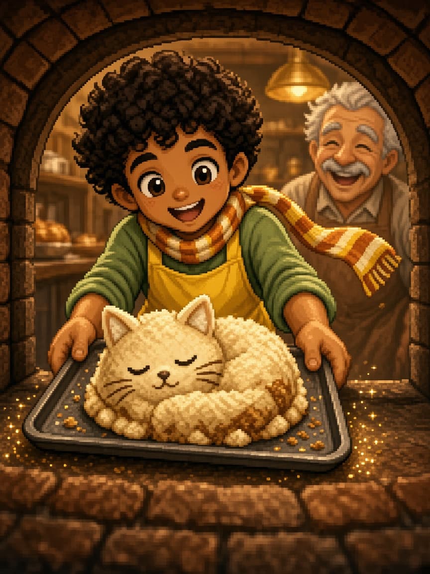 Illustration for scene 5: Cat Cake Chaos