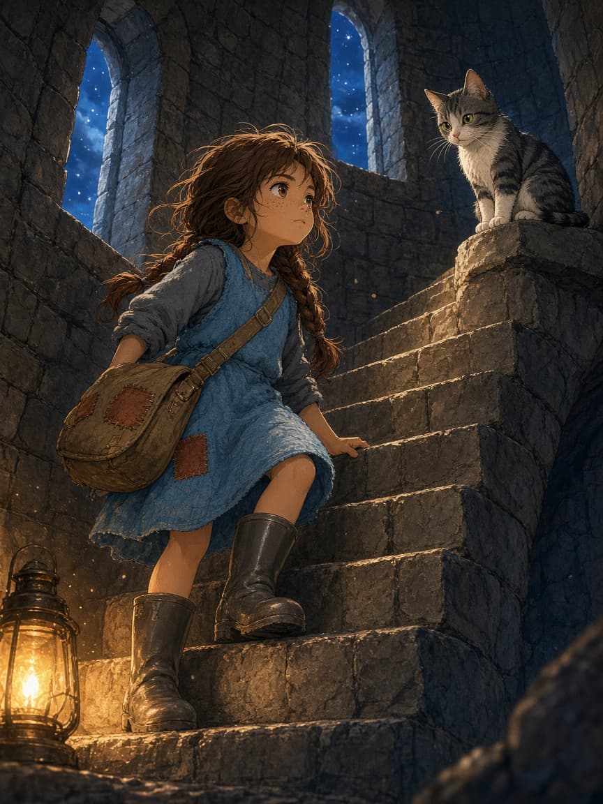Illustration for scene 2: Stairs That Remember