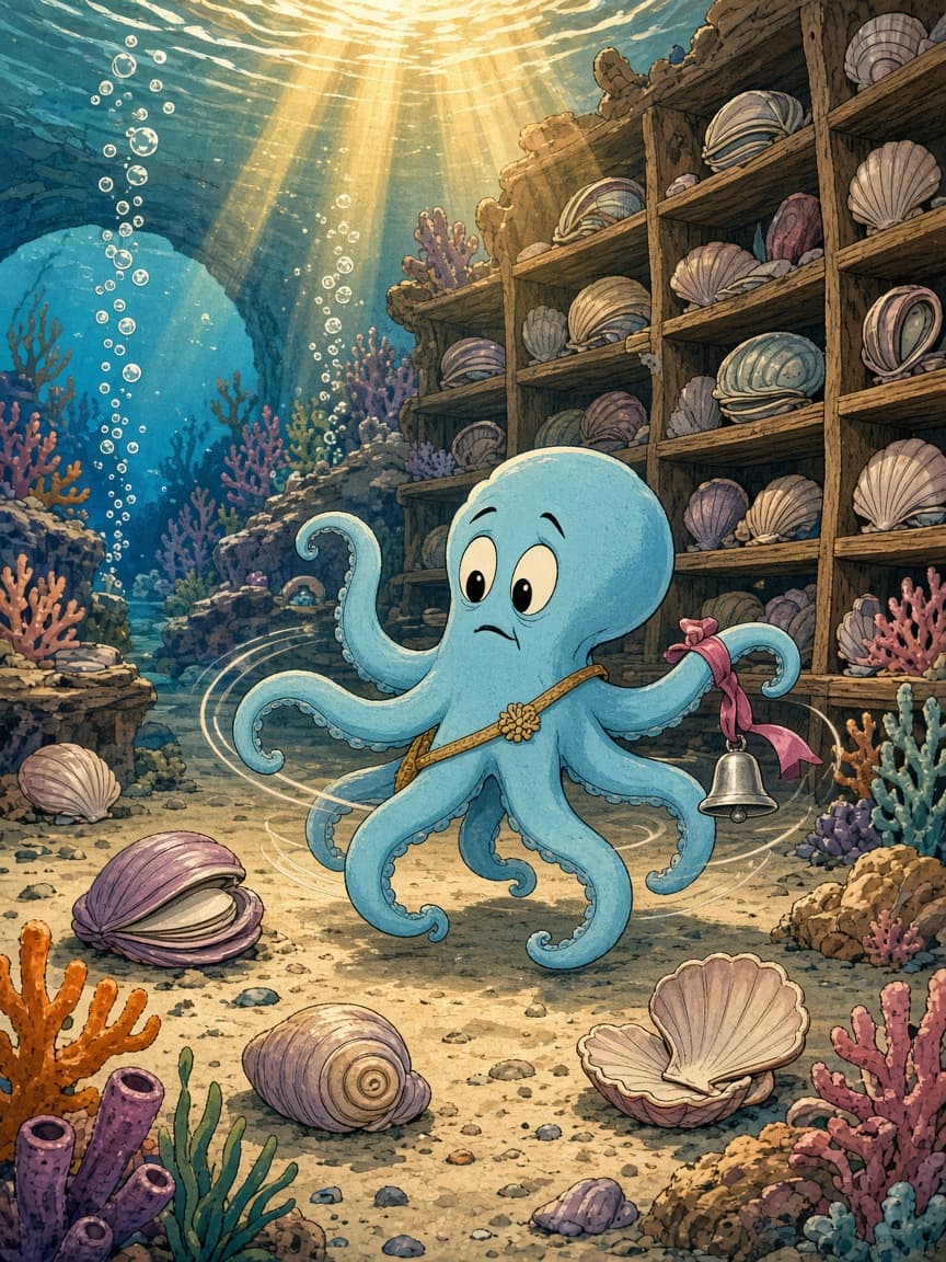 Cover illustration for Odile's Shell-Book Mystery